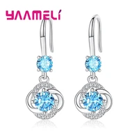 fashion shiny flower rhinestone drop dangle earrings women elegant long crystal tassel silver chain pendant party jewelry