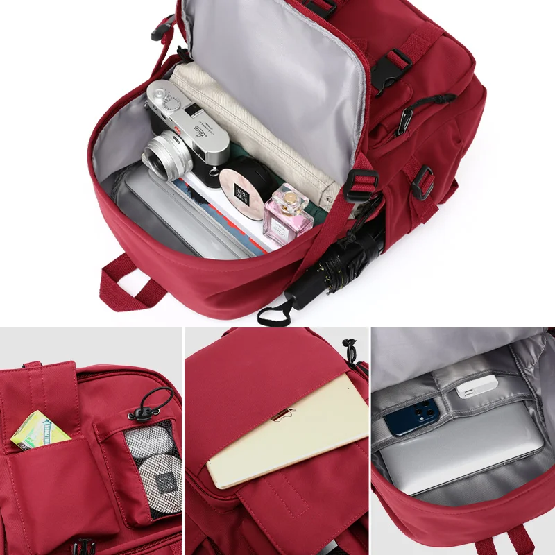 2021 School Student Backpack Large Capacity Comfortable Girl Teenager Fashion Bag Black Red For Junior High School Student Pack