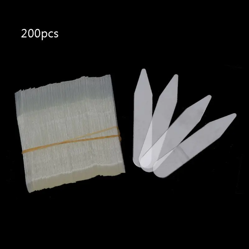 

N7MF 200Pcs Plastic Collar Stays Stiffeners Stay Bones Shirt Men's Clear Collar Stays