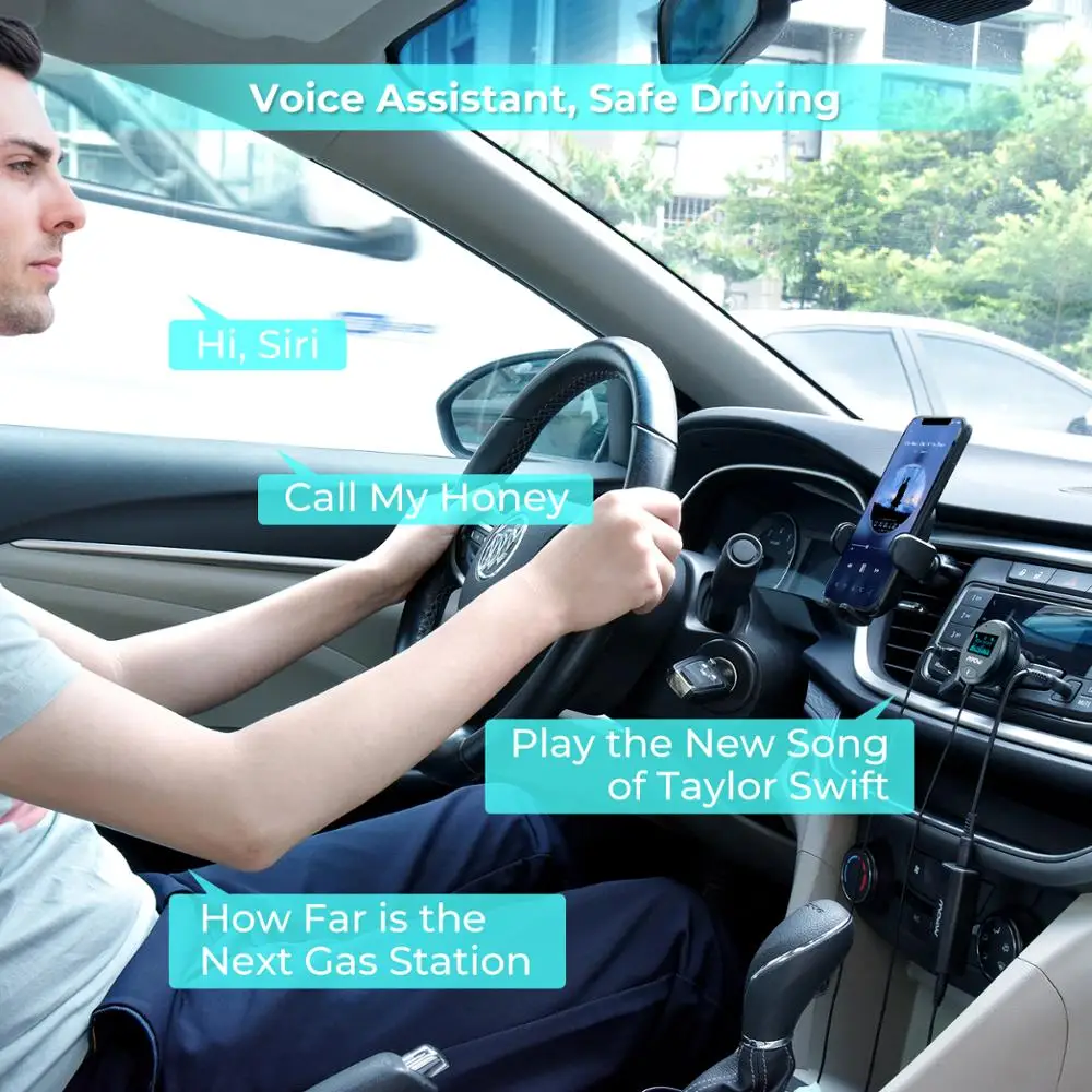 Mpow BH489 Bluetooth 5 0 автомобильный адаптер с экраном и шумоизолятором беспроводной