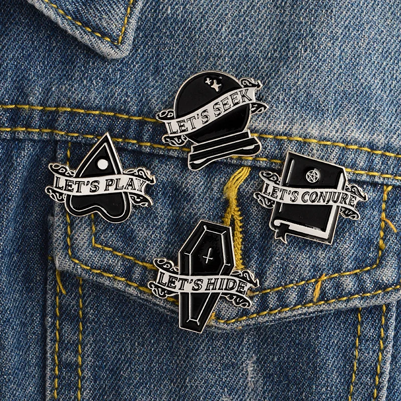 

Books Coffin Cartoon Lapel Pins Brooch Metal Badge Vintage Classics Jewelry Gifts Collection