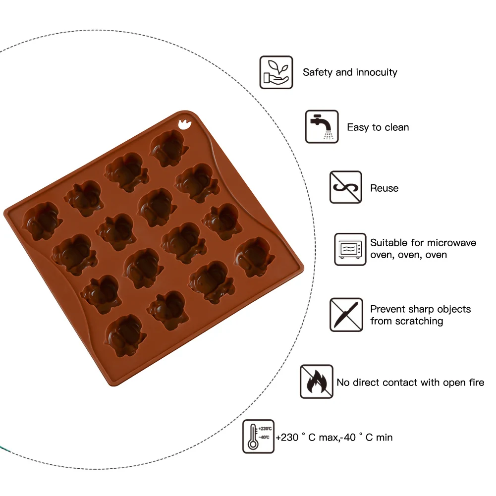 

Elephant Silicone Mold Cake Decorating 16 Cavity Elephant Shaped Chocolate Molds