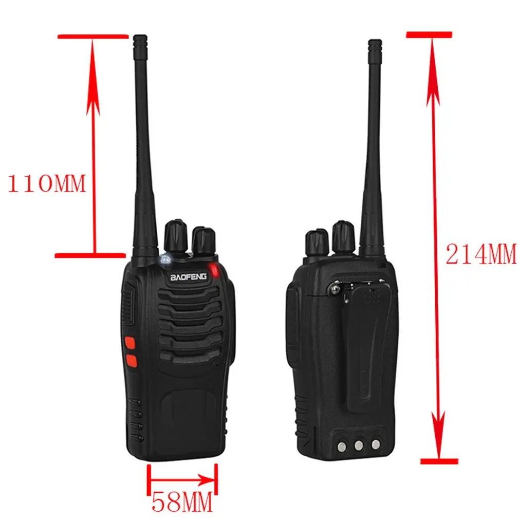 

2pcs/lot Baofeng BF-888S Walkie Talkie UHF Two Way Radio 888s UHF 400-470MHz 16CH Portable Transceiver Comunicador