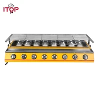 itop 8 burners gas bbq grills lpg bbq griddles outdoor barbecue tools stainless steelglass shields 10225cm grills size