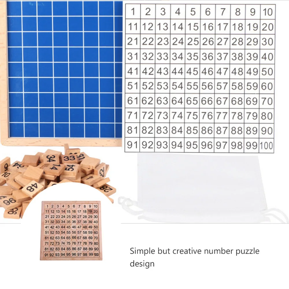 

1 Set 1-100 Number Puzzle Children Early Education Puzzle Wooden Puzzle Funny Playing for Kids Toddler Children