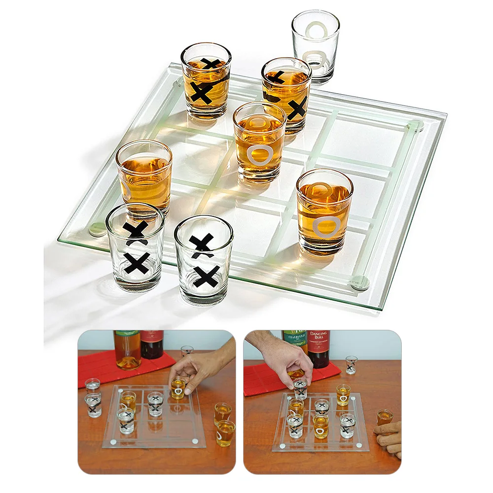 

Fairly Odd Novelties Shot Glass Tic Tac Toe Drinking Game Set For Party Desk Board Game For Adults Friends Hacing Fun