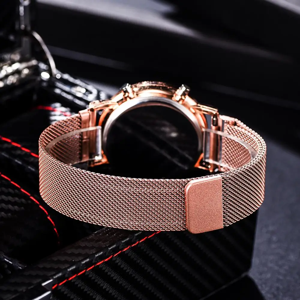 Часы наручные женские с магнитом роскошные Цифровые брендовые дизайнерские