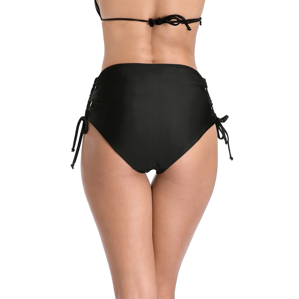 Attraco Для женщин купальные Трусики с высокой талией Твердые плавательный Мужские
