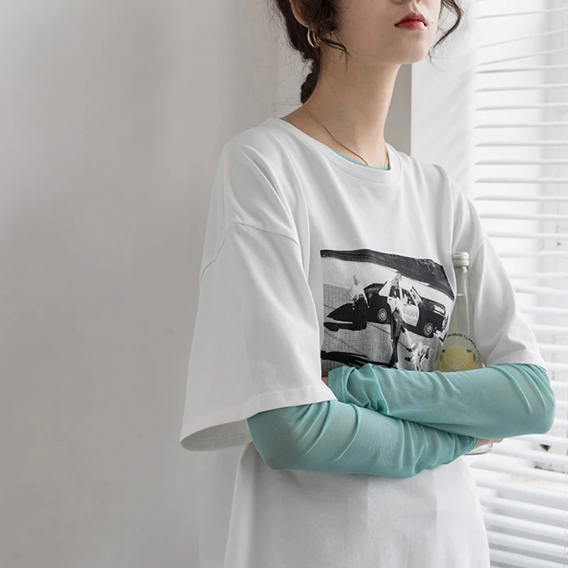 Женский Пляжный топ OUMEA сетчатый пляжная одежда гавайская сетчатая рубашка с