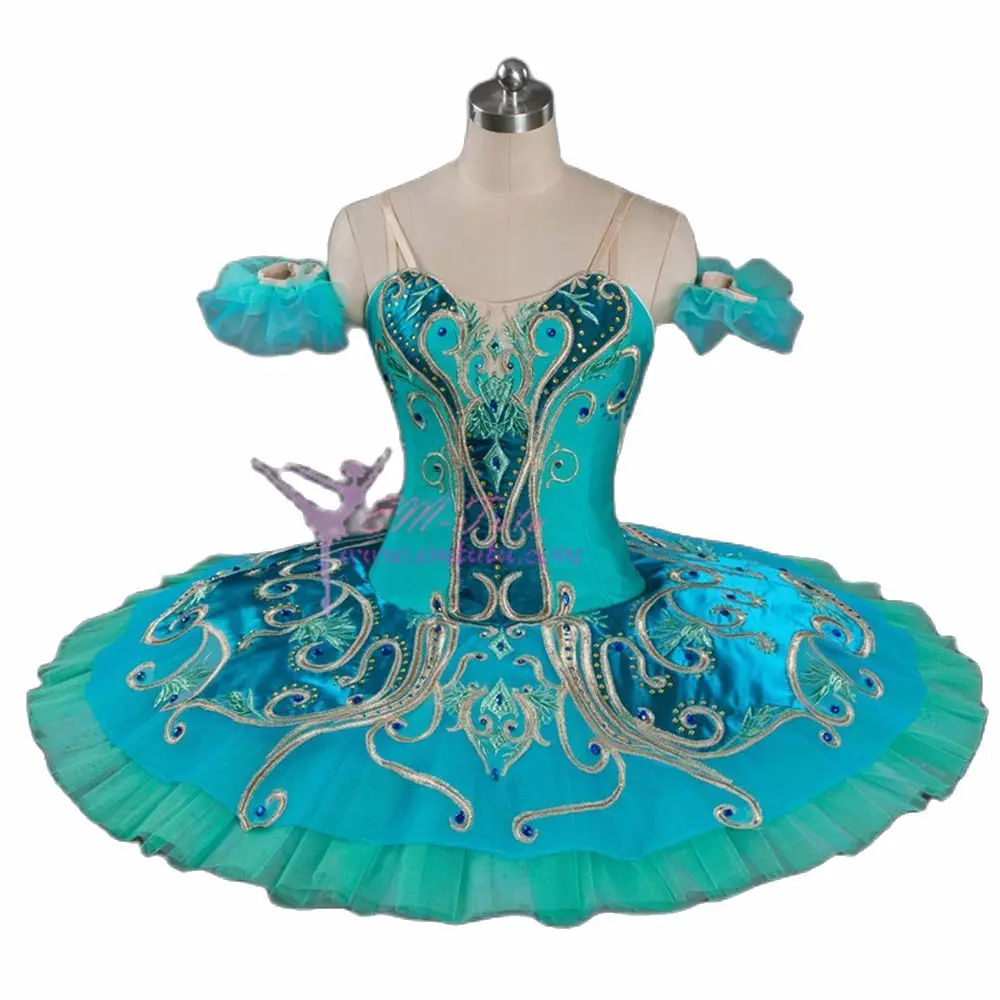 Профессиональная балетная пачка для взрослых и женщин Корсажная зеленая золотая