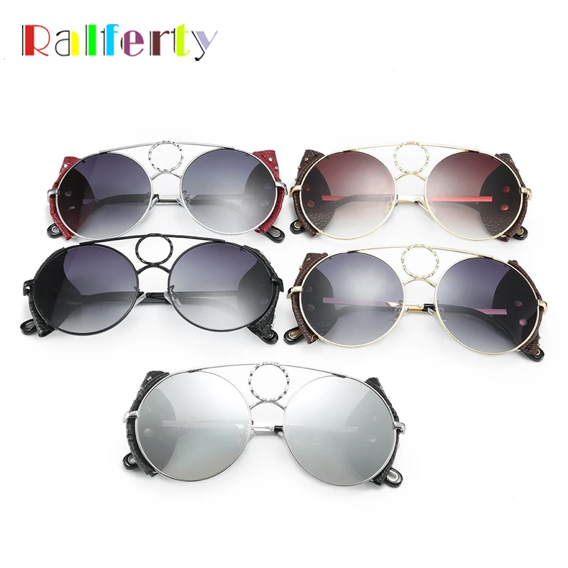 Мужские и женские солнцезащитные очки Ralferty винтажные готические кожаные в стиле