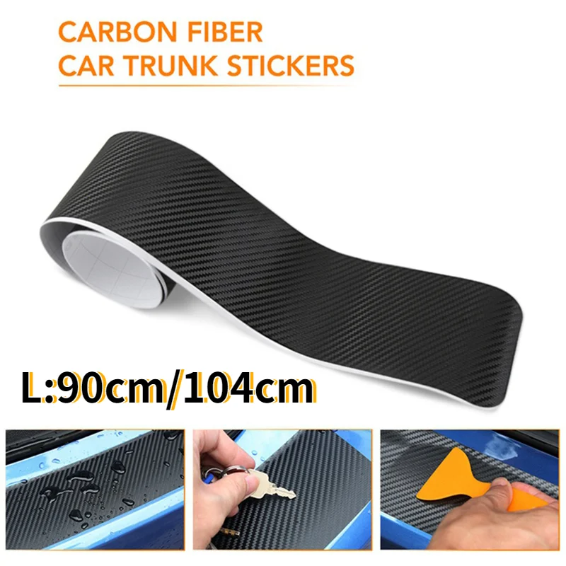 

90/104X8.8cm Car Rear Bumper Trunk Protection Sticker For Volkswagen VW Polo Passat B5 B6 CC Golf 4 Touran T5 Tiguan Accessories
