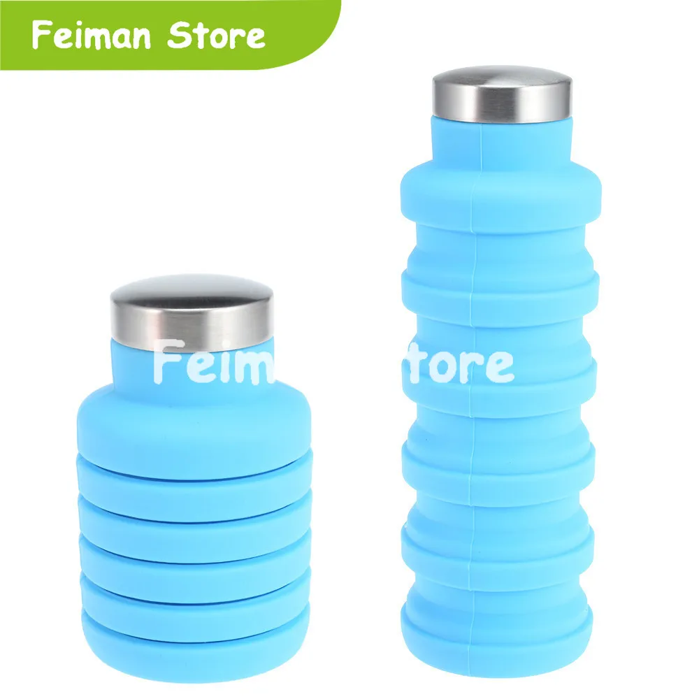 500 мл портативная силиконовая бутылка для воды Выдвижная складная кофе на