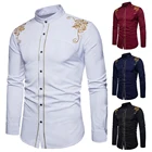 Мужские рубашки в новом стиле, деловые повседневные рубашки, рубашки с длинным рукавом, джинсовые рубашки в западном стиле