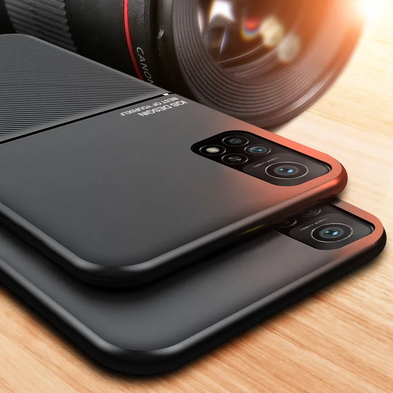 

For Xiaomi Mi 10T 10 T Pro 5G Case Car Magnetic Holder Leather Texture Silicone Cover for Mi 10T Pro Mi10T Lite Shockproof Coque