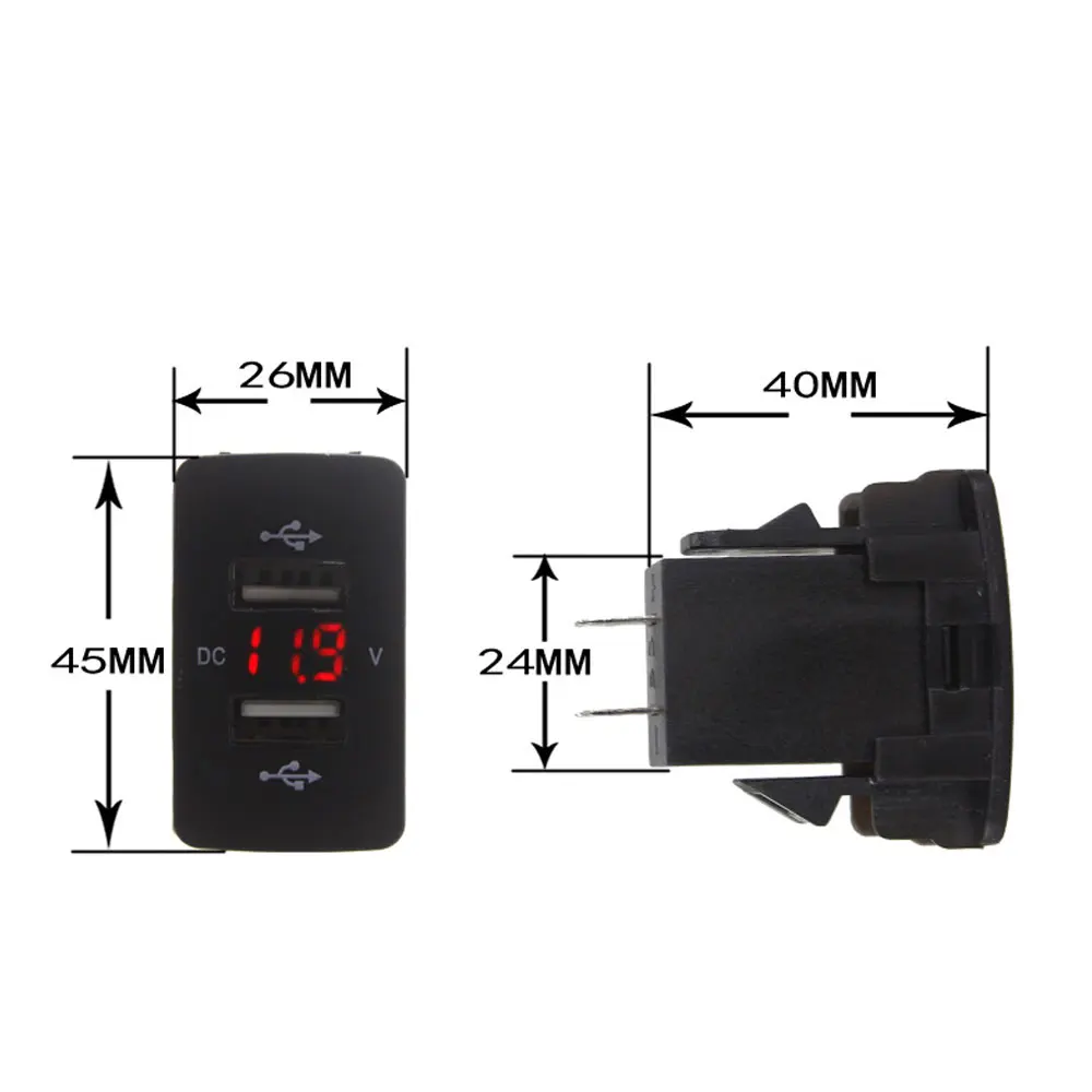 Auto USB Charger Car Voltmeter Durable Phone Voltage Display Socket Tool 12/24V 3.1A Fast-Charging | Автомобили и мотоциклы