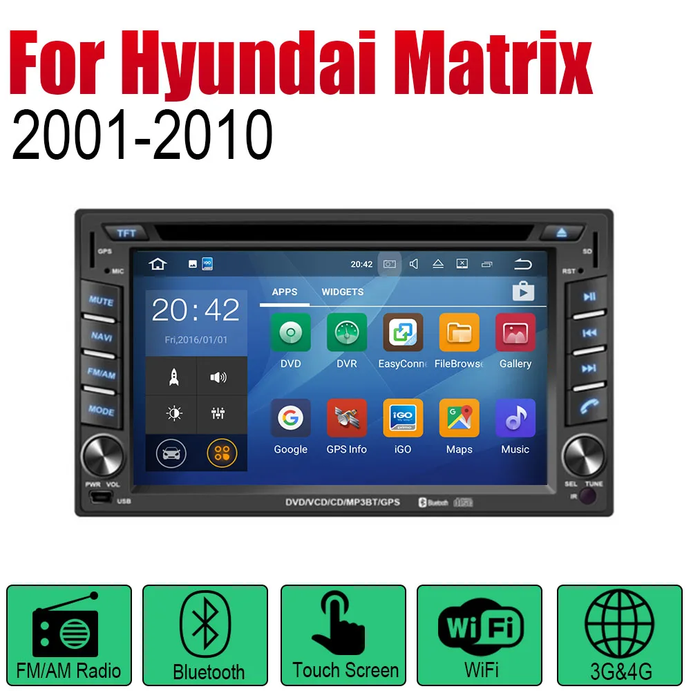 Standard machine Android gps навигация Авто Радио DVD для hyundai Matrix 2001~ 2010 2 Din Автомобильный мультимедийный плеер система Радио стерео - Цвет: Standard machine