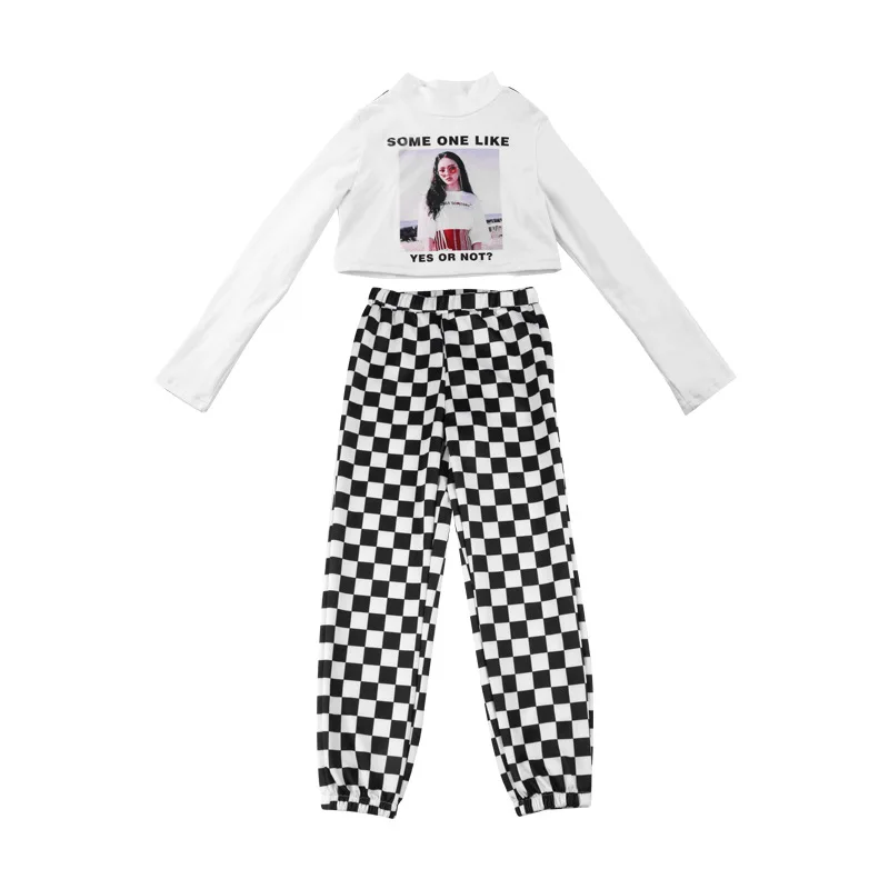 Новинка 2019 весенние детские танцевальные костюмы джаза укороченные топы с