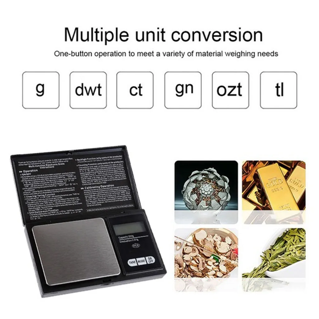 Цифровые Карманные весы мини 6 единиц преобразования с ЖК дисплеем для еды
