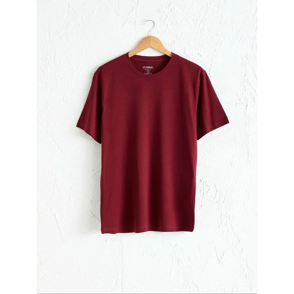 

Однотонная футболка из 2021 хлопка, с круглым вырезом