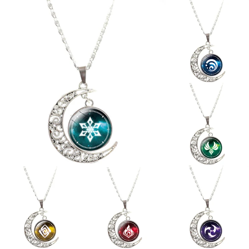 2021 ожерелье с подвеской в виде полой Луны Genshin ударопрочный глаз Бога оружия