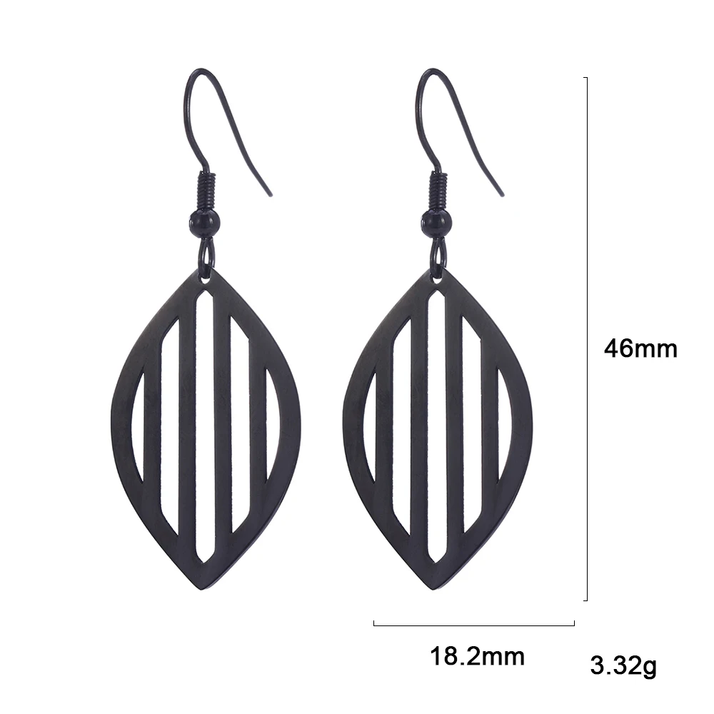 

Lucktune Leaf Hollow Stripe Drop Earrings Vintage Statement Stainless Steel Dangle Earrings For Women Fashion Jewelry Gift