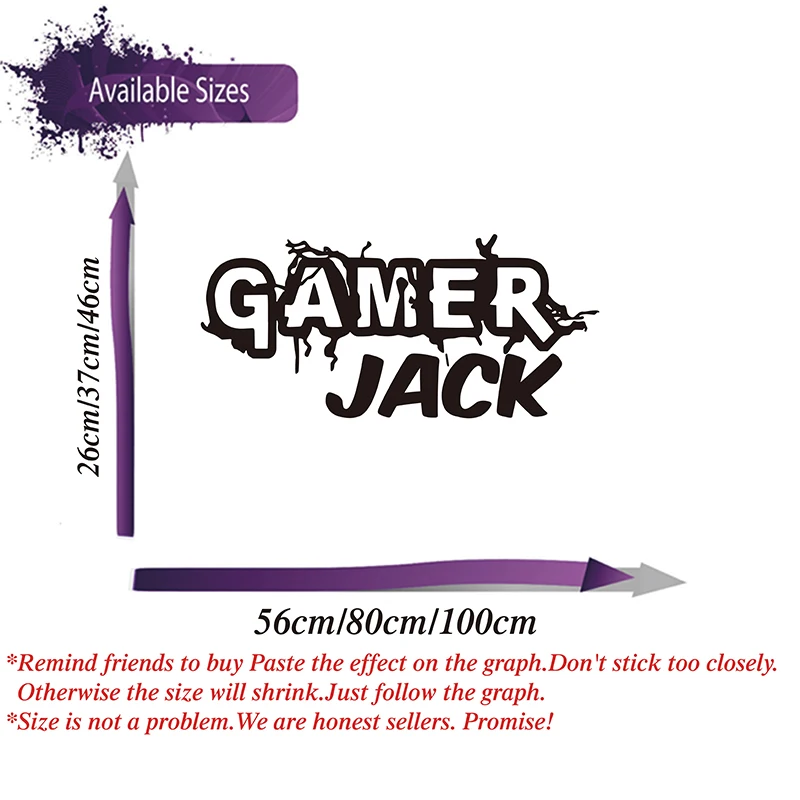 Персонализированное имя граффити геймер стикер на стену комната для мальчиков