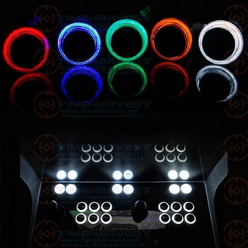100pcs Black Cover Cap Transparency Illuminated Push Button LED buttons with microswitches for Arcade Game Machine Cabinet Parts