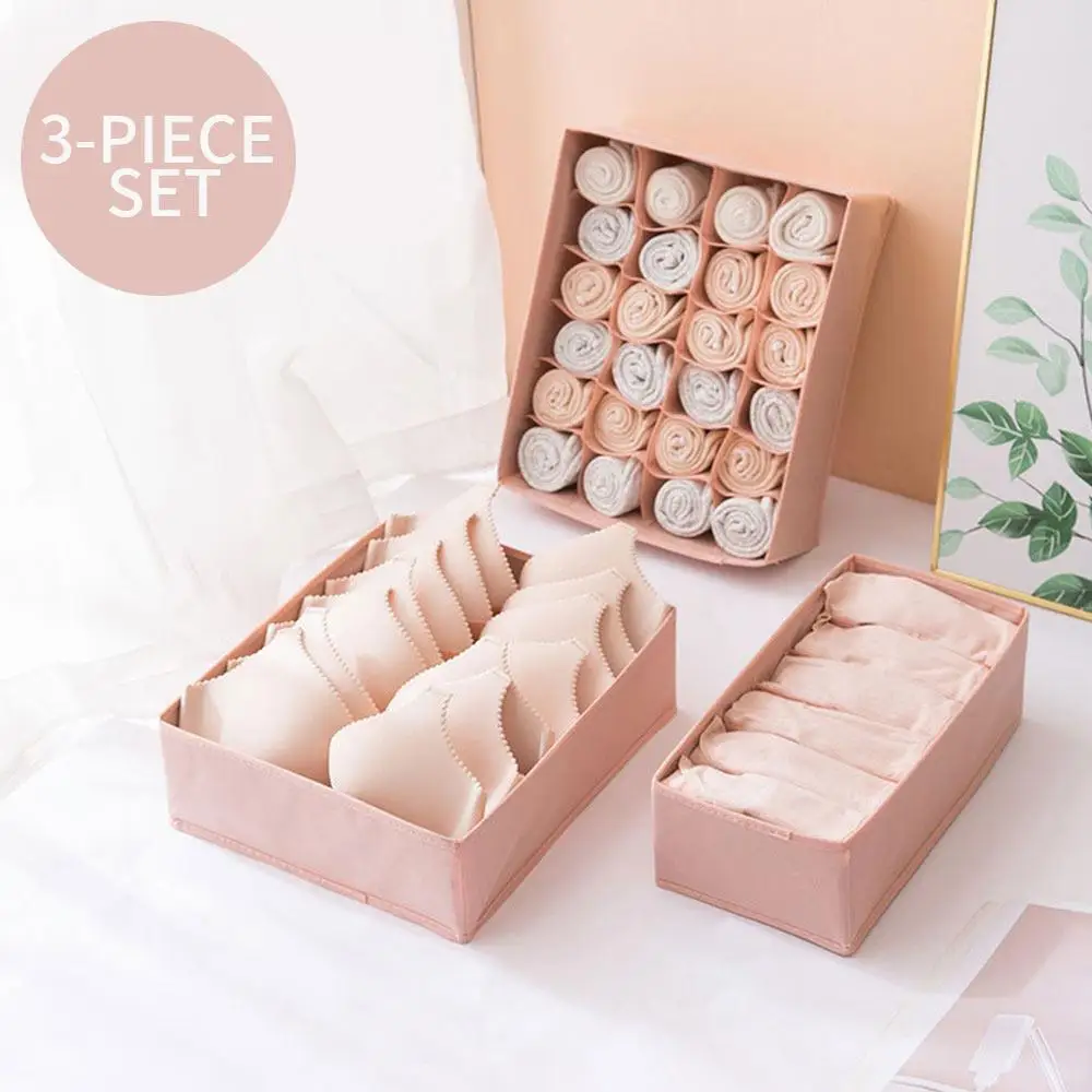 Коробка для хранения в шкафу 3 шт. сумка Портативная обувь бюстгальтера складная