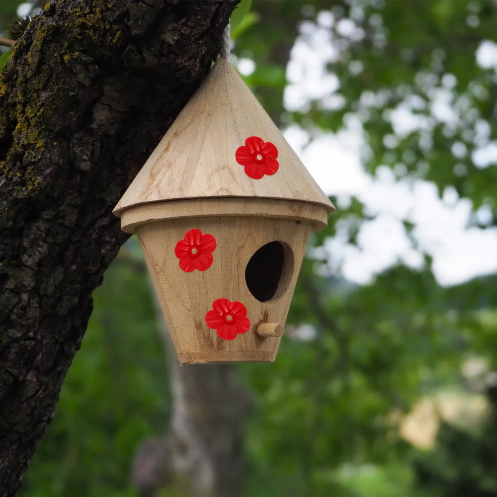 

25pcs Hummingbird Water Feeder Bottle Decorative Flower Feeder Decor (Red)