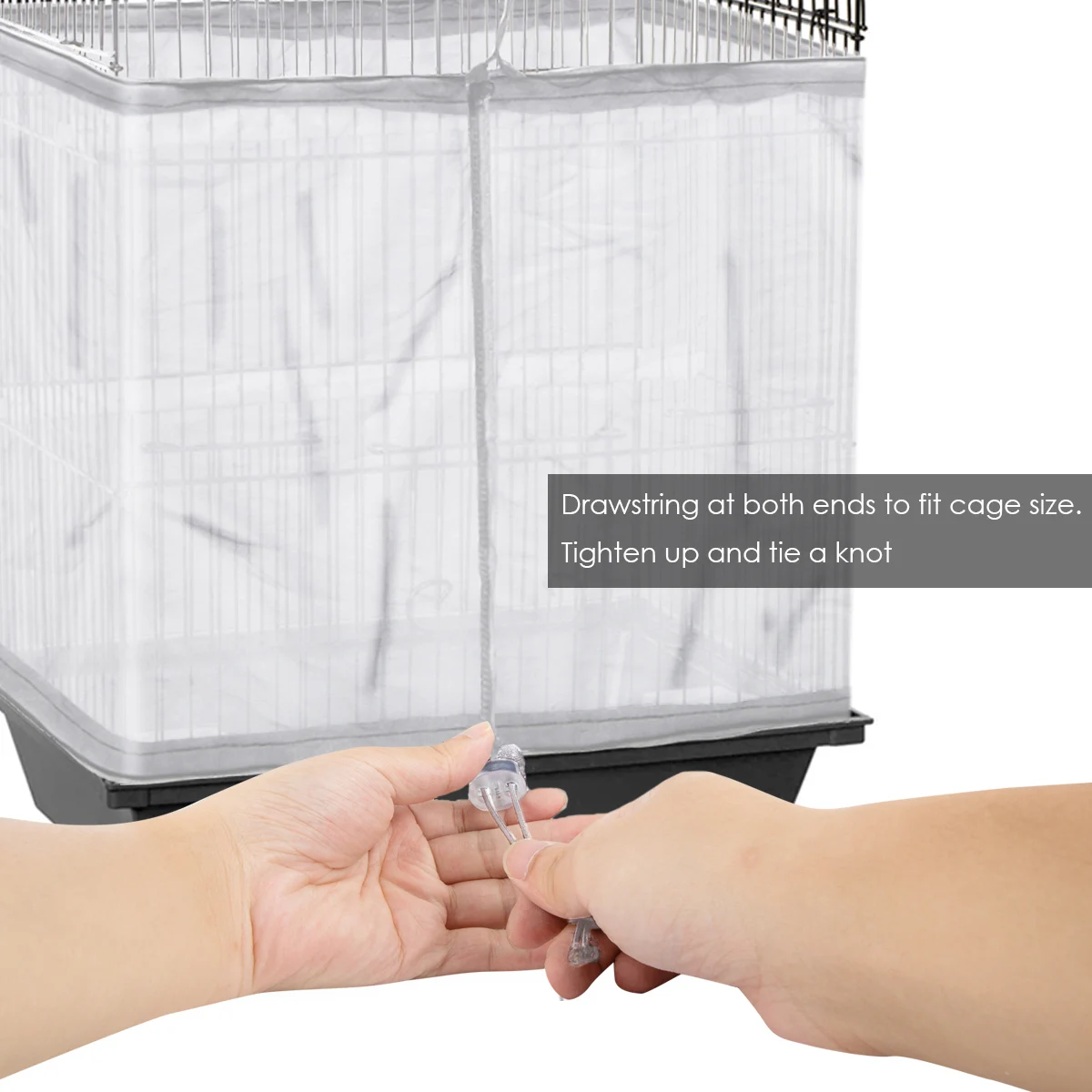 Клетка для птиц семян гвардии Ловец регулируемый шнурок птица юбка с узором