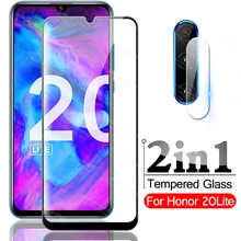 2 in 1 Tremp Safety Glass For Huawei Honor 20 Lite Pro 20i Camera Armored Film On Honor20 Lite Pro 2