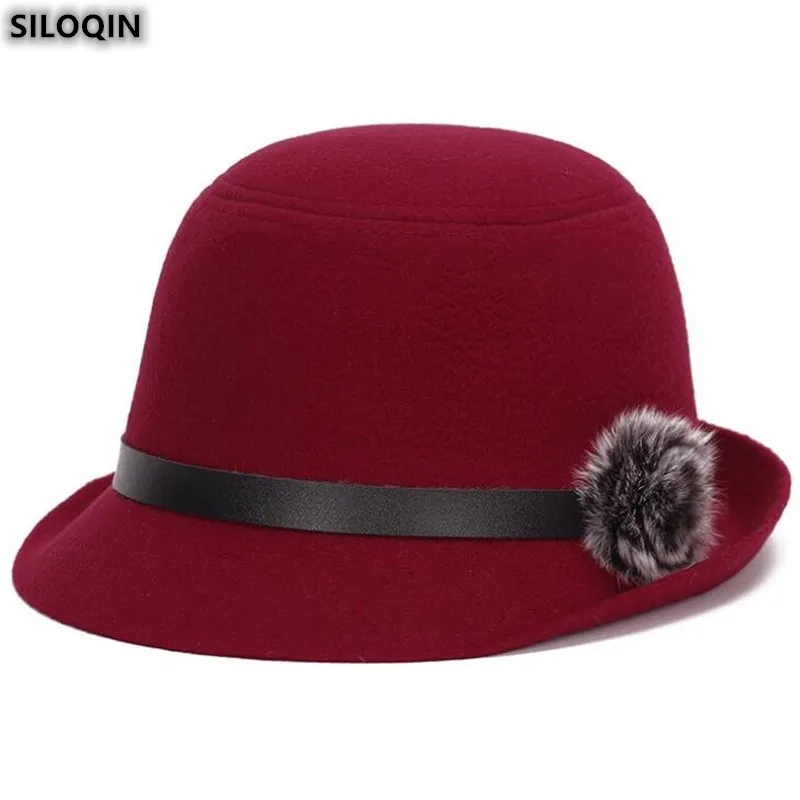 

Новая женская шапка SILOQIN для осени и зимы, модная шапка с украшением в виде Помпона, модная Панама, Дамская шапка, шляпа для отдыха и вечерние