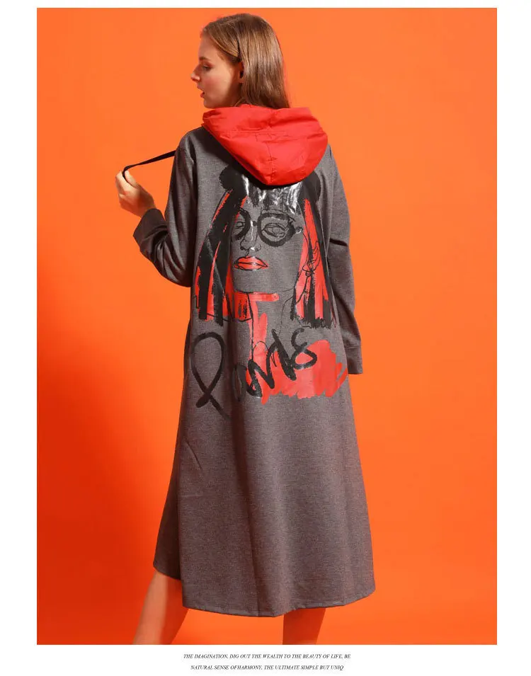 Max LuLu новые корейские модные роскошные уличные женские длинные платья с капюшоном с принтом женские винтажные Лоскутные Повседневные платья