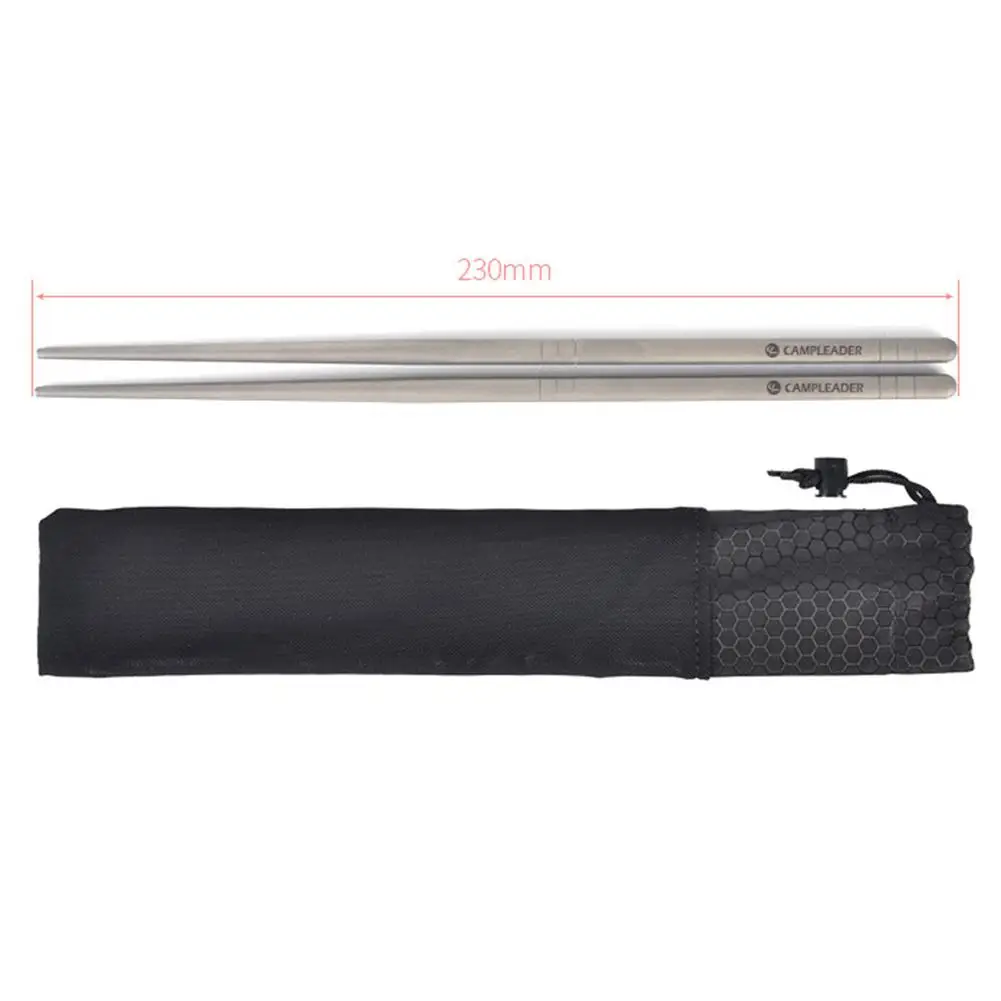 Outdoor 232mm Titanium Round Square Chopsticks With Aluminum Tube Cover Camping Picnic Travel Adult Children Tableware Cutlery | Спорт и