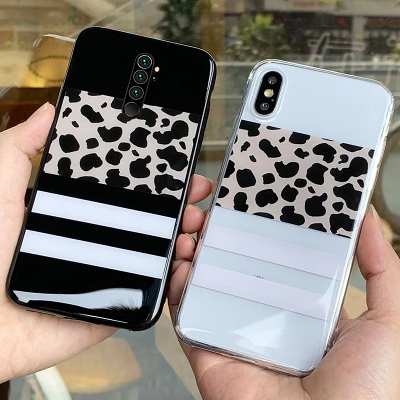 Простой леопардовый чехол из золотой фольги для Xiaomi Redmi 7 7A 6A 5A Note 5 6 8 Pro прозрачный