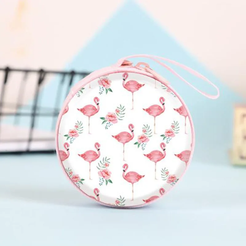 Чехол-органайзер для наушников с милым рисунком фламинго сумка хранения жесткий