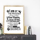 Картина для парикмахерской собаки, черно-белый плакат с рисунком собаки, Подарочная Картина на холсте, картина для домашних животных, настенное художественное украшение