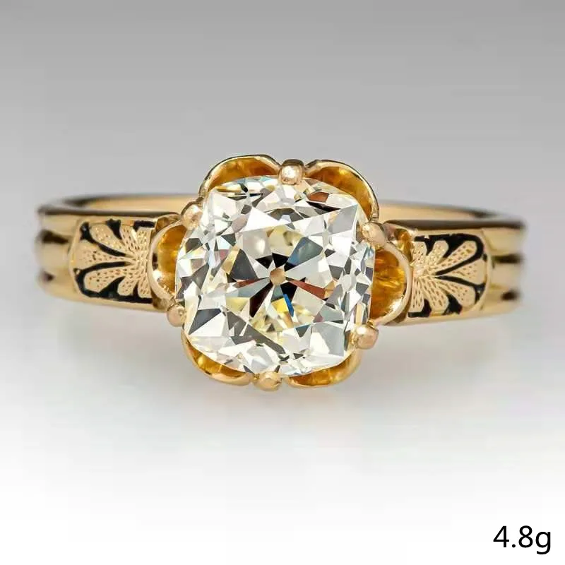 

Milangirl Women Fashion Ladies Ring Simple Golden Flower Inlaid Rhinestone Female Ring Temperament Girl Jewelry