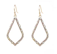 new fashion small size water drop sophia frame alloy metal simple crytal rhinestone sophee drop earrings for women