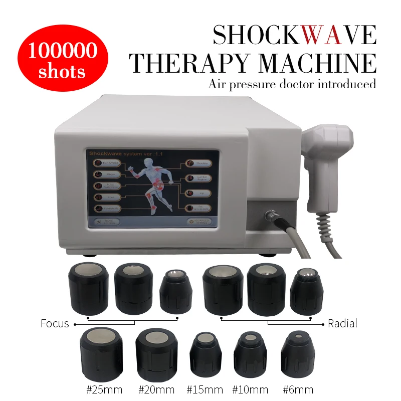 

RSWT Pneumatic 8.0 Bar ED Rehabilitation Shockwave Physiotherapy Equipment Sports Joint Pain Relief Massage Machine