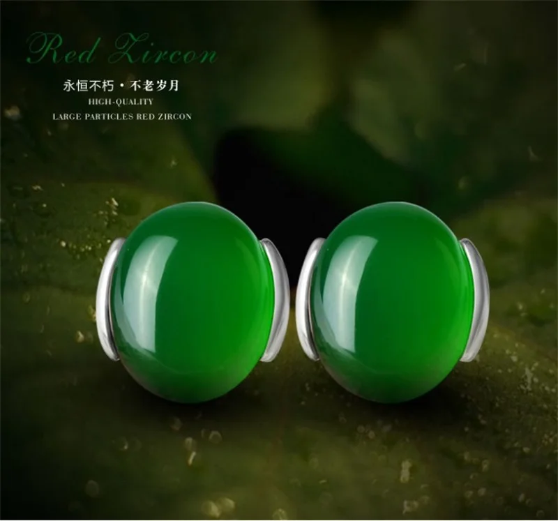 YANHUI 100% 925 стерлингового серебра изумруды серьги гвоздики для женщин серебро