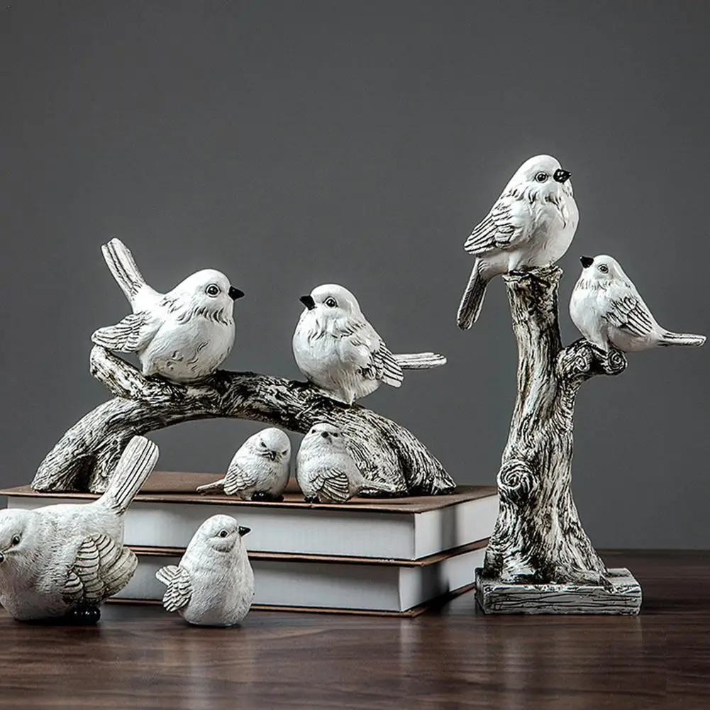 

Милая миниатюрная фигурка из смолы в виде птицы, Ремесленная фея, миниатюрная садовая смола, украшения для птиц, декор для сада на открытом в...