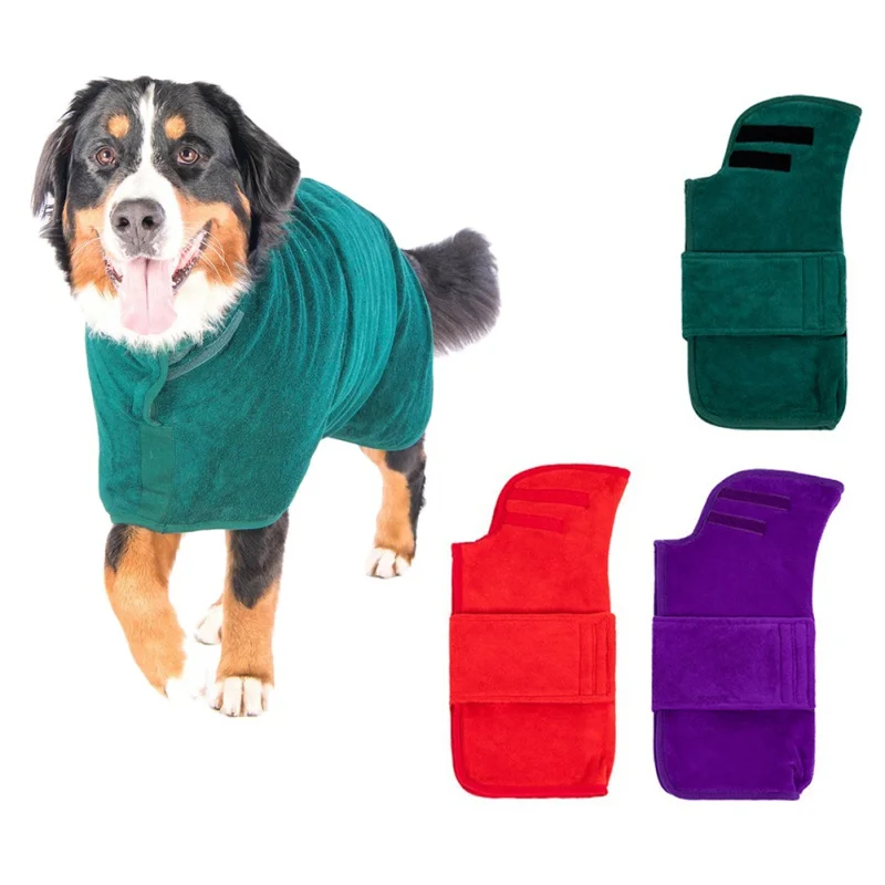 

Dog Bathrobe Pet Dog Bath Towel for Small Medium Dog Microfiber Absorbent Pajamas Bath Robe Pet Quick Drying Dressing Gown Towel