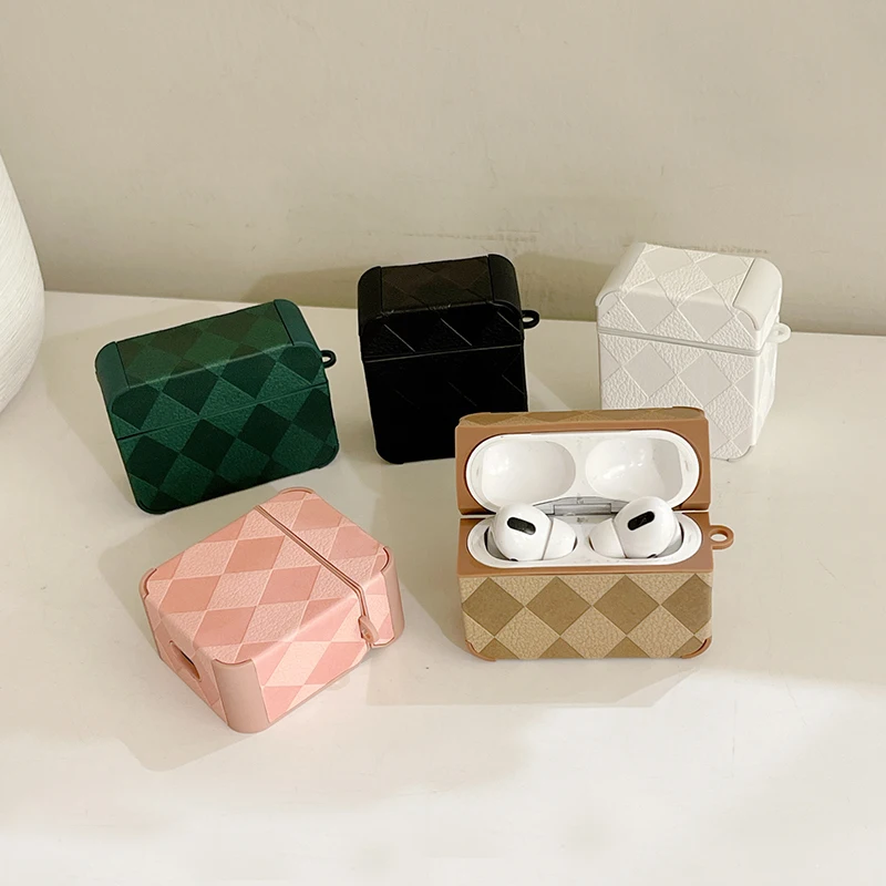 

Милый клетчатый чехол для наушников с тисненым рисунком для Apple Airpods Pro 3 2 1, силиконовый чехол для зарядки наушников, коробка для Airpods 3