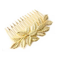 2021 limited bride tiara de noiva europe and the adorn article combs hair fork inserted multilayer leaves golden comb cf094