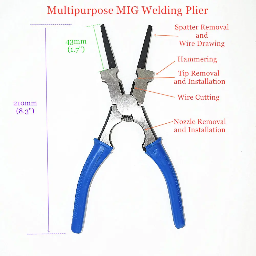 

Welding Plier Welding Torch Nozzle Spatter Removal TIP Nozzle Installation Wire Cutting Draw Out MIG Plier