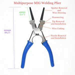 Сварочные плоскогубцы, Сварочная фонарь, сопло для удаления разбрызгивания наконечника, установка проволоки, резка, вытяжка
