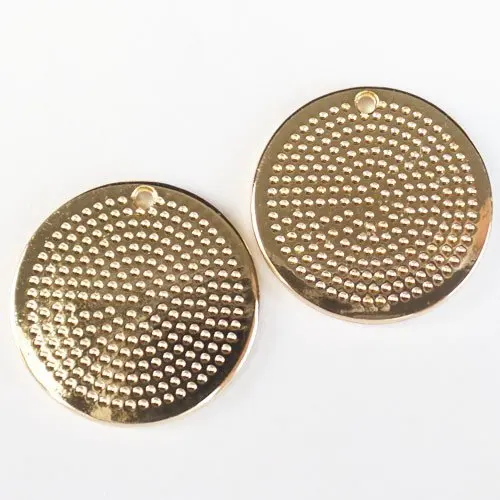 

6Pcs 22x2mm Tibetan Golden Pave Crystal Round Pendant Bead for Girls Women Gift Lovely Jewelry