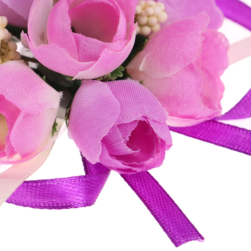 

Wrist Flower Wedding Simulation Brooch Fabric Bridesmaid Sisters Hand Flower Color Wedding Accessories